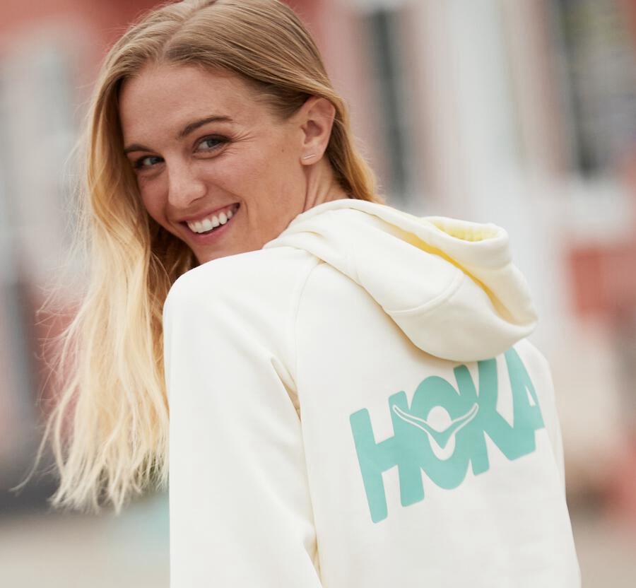 Hoka One One Hoodie Womens White - Bondi - 04123NREK